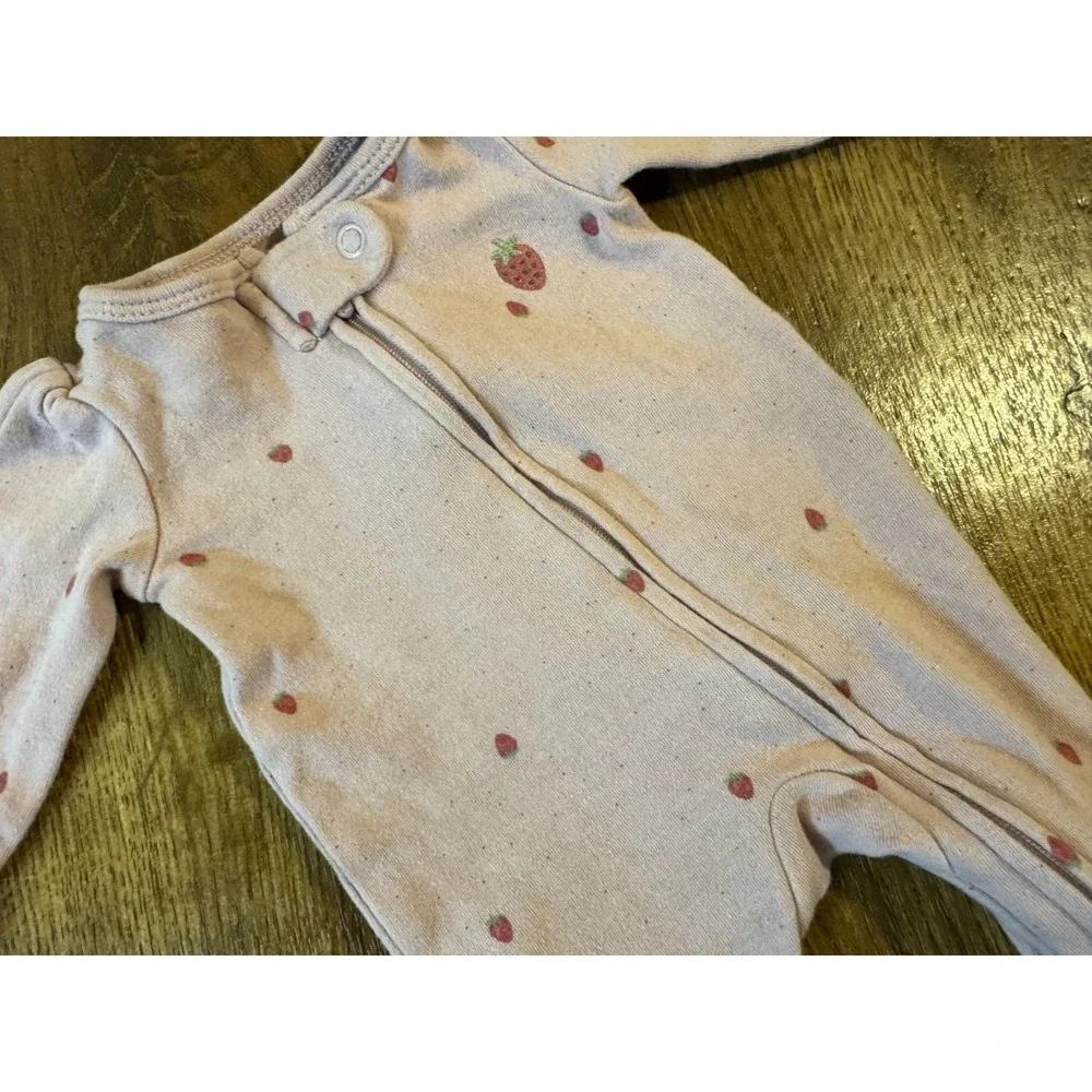 Baby Girl Preemie Sleeper 2 Way Zipper Outfit Reborn Clothes Strawberry Carter's